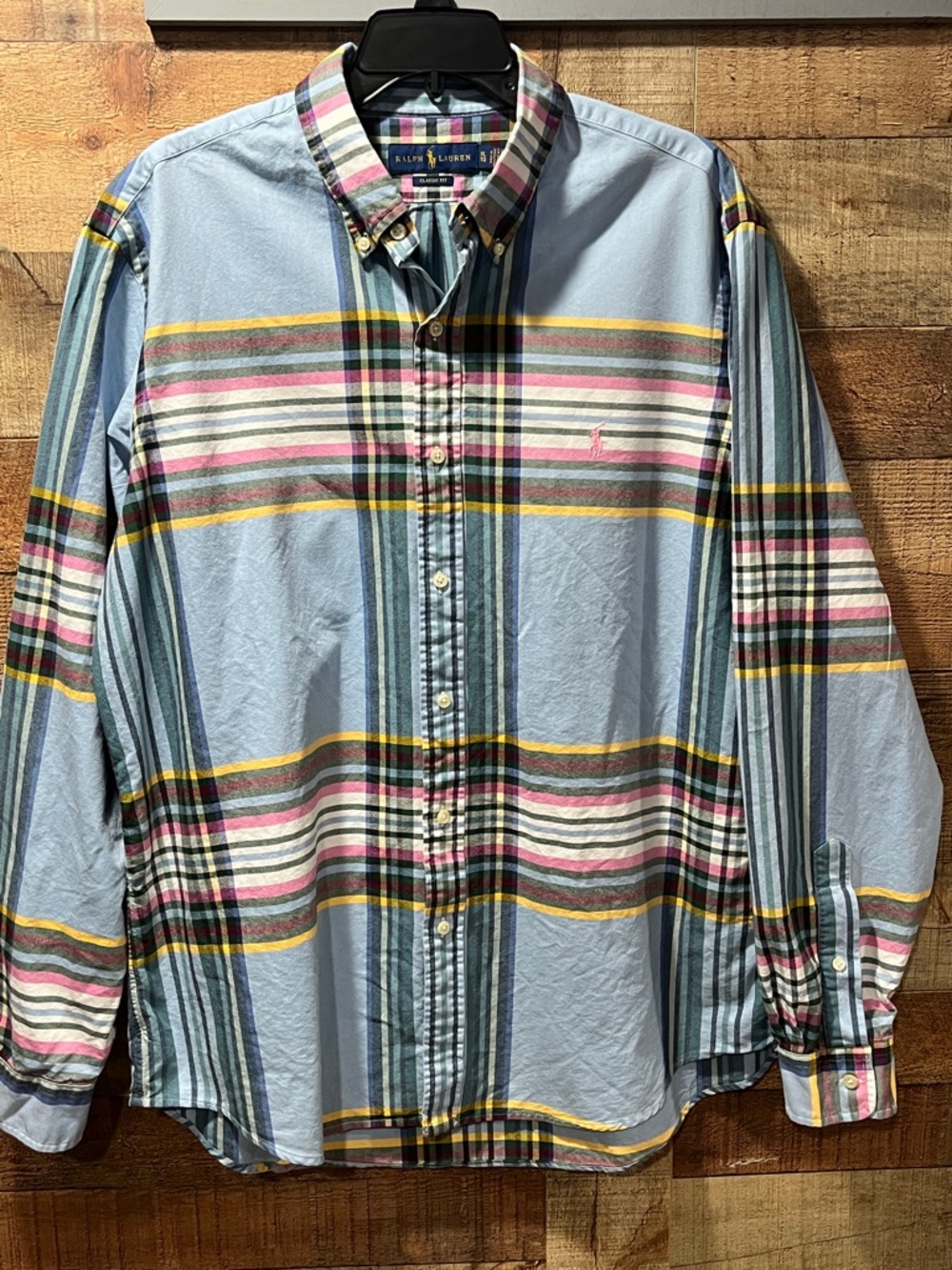 Ralph Lauren Blue Multi-Color Plaid Button-Down Shirt Men’s XL